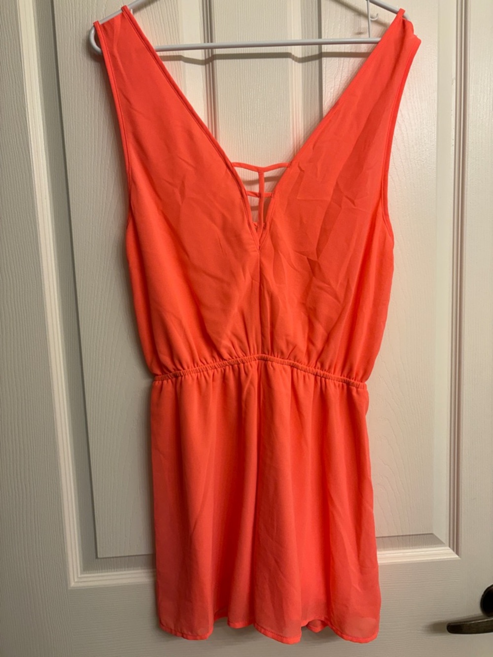 Love Culture Coral V-Neck Romper